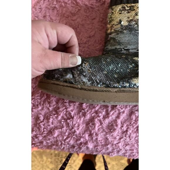 Vs pINK mukluks fur lined sequin boots M y2k htf - Picture 7 of 10